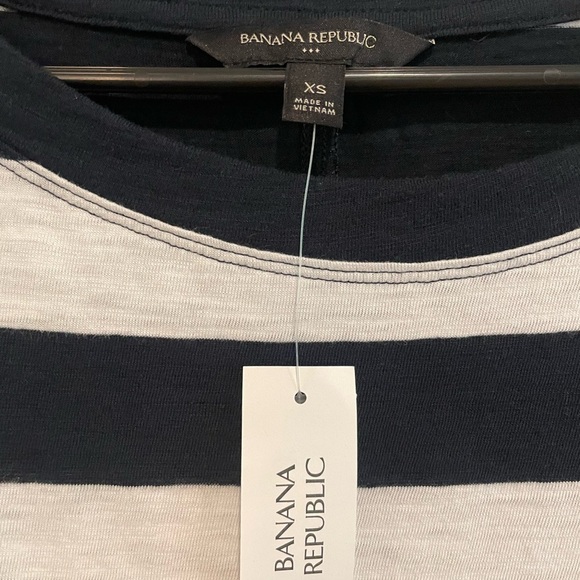 Banana Republic NWT Navy & White Stripe Tee Shirt Dress. Size XS - Picture 5 of 7
